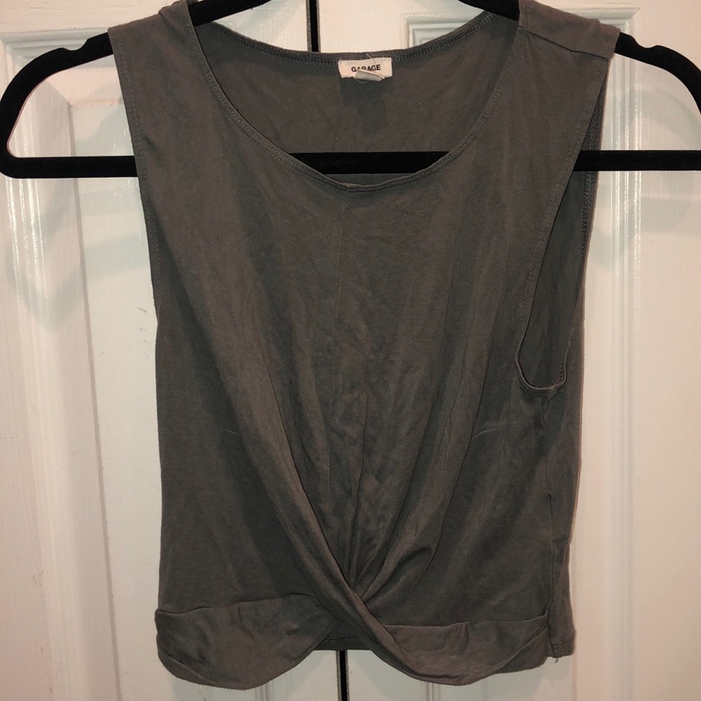 Olive green crop top
